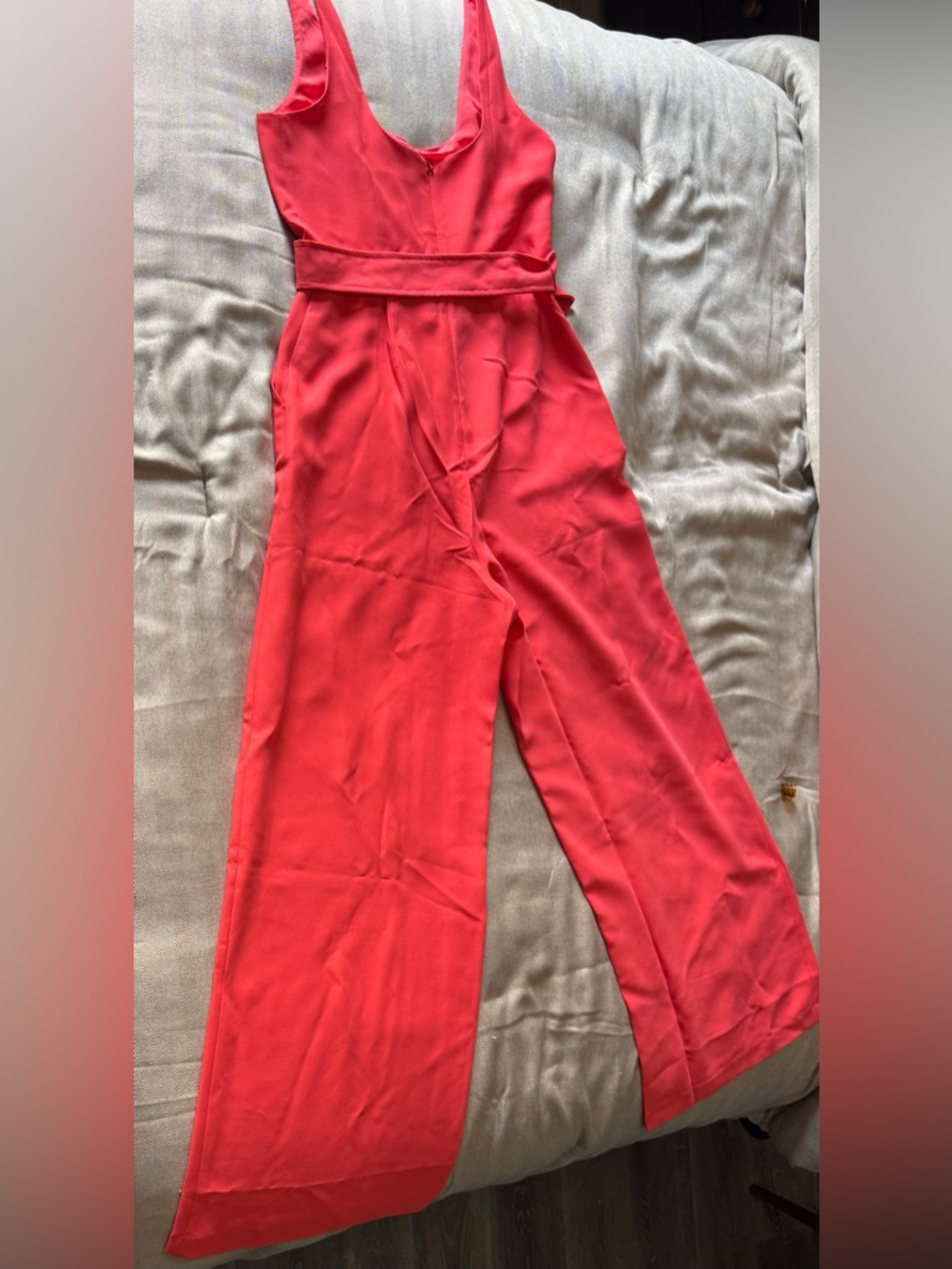 Banana Republic Coral-Red Wide-Leg Jumpsuit